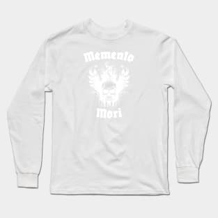 Memento Mori - Winged skull in White Long Sleeve T-Shirt